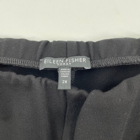 Eileen Fisher Black Pull On Elastic Waist Casual Pants Womens Size 2X Comfort - Picture 4 of 9